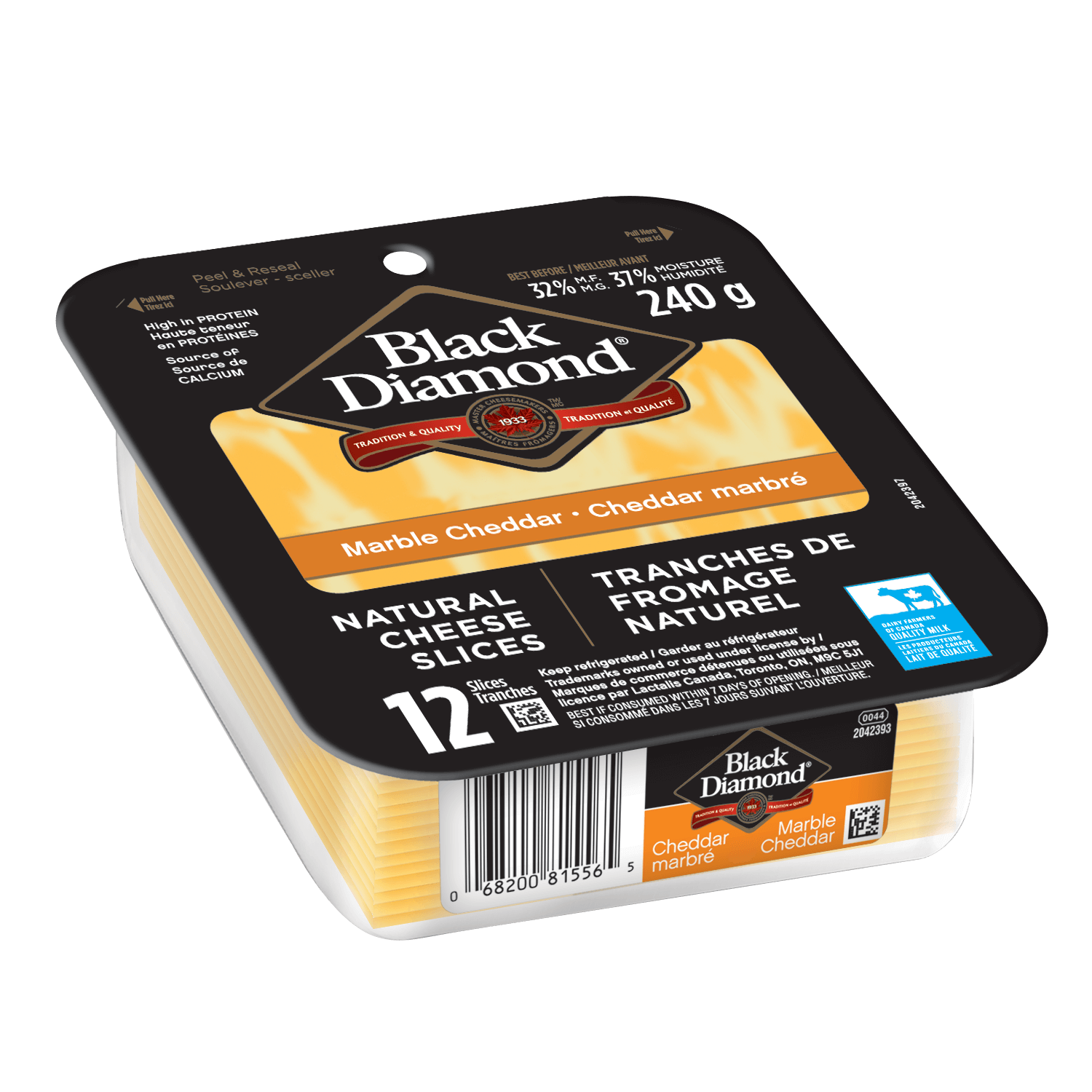 Cheddar marbré naturel en tranches 240 g